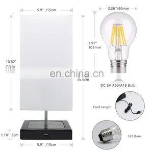 Drop Shipping Retail DC5V Touch LED Vintage Table Lamps USB Charge Port Night Lighting for Bedroom Children Room thumbnail-3