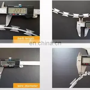 Barbed Razor Wire for Security BTO-22 Galvanized Razor Barbed Wire Concertina Wire Coil for Military thumbnail-5