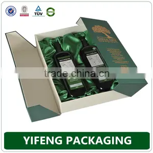 Luxury Black Paper Cardboard Wine Bottle Gift Box With Handle thumbnail-6