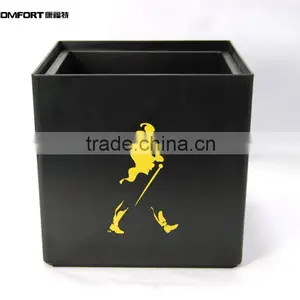 Square Double Layer Small Black Drink Plastic Ice Buckets With Lid thumbnail-1