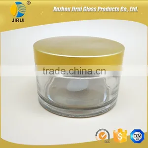 200ml Clear Glass Cream Jar With Golden Lid thumbnail-3
