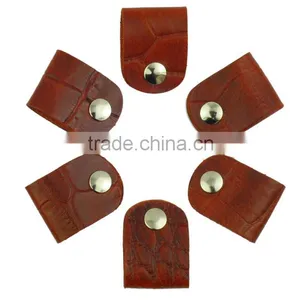 High Quality Gift Genuine Leather CLIPS Cable Tidy Data Cable Storage LEATHER CORD ORANGIZER thumbnail-2