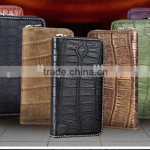 Luxury Wholesale Genuine Crocodile Alligator Leather Women Zip Long Wallet Clutch Wallet for Men thumbnail-2