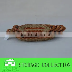 Set of 4 Wholesale Seagrass Woven Tray Food Serving Tray thumbnail-3