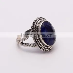 BLUE SAPPHIRE Ring,925 Sterling Silver Jewelry Wholesale,WHOLESALE SILVER JEWELRY,SILVER EXORTER,SILVER JEWELRY FROM INDIA thumbnail-2