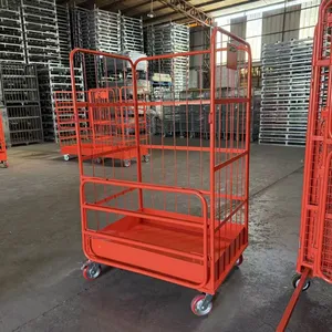 Heavy-Duty Collapsible Warehouse Trolley for Factory and Logistics Material Transport thumbnail-5