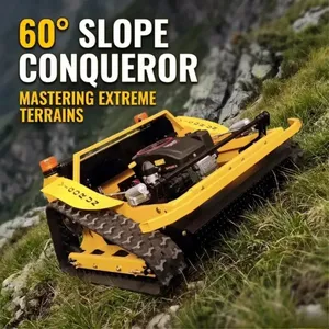 Vigorun VTLM800 Cordless Petrol 9.2Kw 452cc Single Cylinder Self Propelled Industrial Grade Track-mounted Grass Crusher Working thumbnail-3