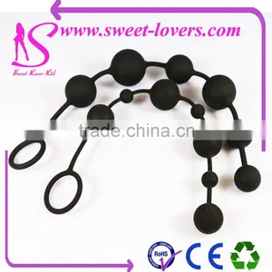 Anal Toys for Women Black Silicone Anal Beads for Men Sex Toys thumbnail-1