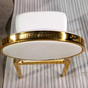 Modern Iron Banquet Party Event Wedding Furniture Rental Fancy Gold Hotel Round Back Stackable Dining Chair Cheap Price thumbnail-5