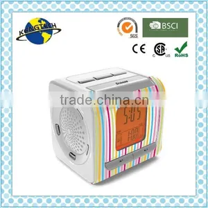 Stylish Color Strip Digital Tuning Projector Alarm Clock Radio thumbnail-1