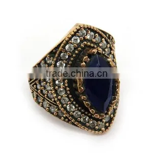 Best Deal Today Finger Ring !! Blue Onyx_White CZ 925 Sterling Silver Jewelry, Silver Jewelry India, Silver Jewelry Wholesaler thumbnail-1