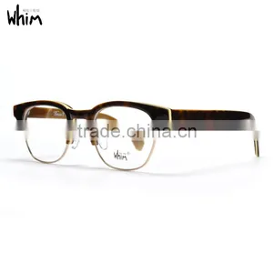Whim Brand Designer Hand Made Half Rim Retro Myopia Acetate Glasses Frame thumbnail-1