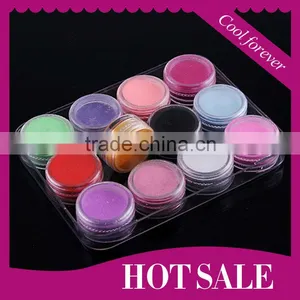12 Mix Colors Gillter Nail Acrylic Powder for Nail Art Decoration Tips thumbnail-1