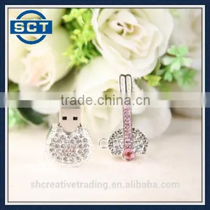 Crystal Guitar Shaped USB Flash Drive With Jewelry Surface 8GB/16GB/32GB thumbnail-1