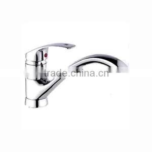 Deck Mounted Brass Kitchen Sink Tap, Chrome Finish, 360 Degree Turn thumbnail-1