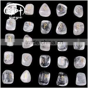 Bulk Natural Highly Pilished Stone Gift Word Engraved Reiki Crystal Tumbled Rune Stones thumbnail-3
