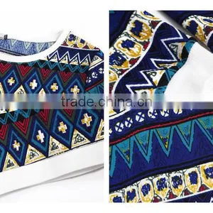 New Lady Women's Rainbow Printed O-Neck Long Sleeves Tops Blouses thumbnail-5