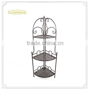 Sale 3 Tiers Metal Floor 3 Tiered Indoor Plant Shelf Storage Stand thumbnail-1