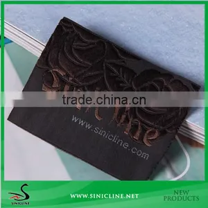 Sinicline Woven Taffeta Label Size Label With Shadow Flower for Lady Garments thumbnail-1