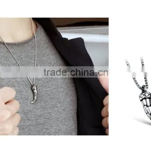 Wholesale Fashion Jewelry on Antique Buffalo Horn Necklace With Chain for Men thumbnail-5