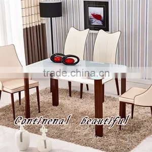 European Modern Minimalist Tempered Glass Dining Tables and Chairs Combination thumbnail-1
