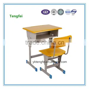 Adjustable School Desk and Chair for Student Studying in Classroom thumbnail-1