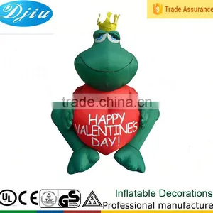 DK-893 Christmas Inflatable Green Frog Love Happy Valentine's Day Ornament Decor thumbnail-1