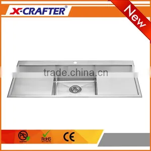 Commercial Kitchen Furniture Stainless Steel Single Bowl Double Drainboard Used Sinks thumbnail-1