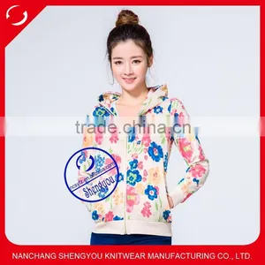 Custom Women Full Printed Zipper-up Hoodies Sweatshirts thumbnail-1