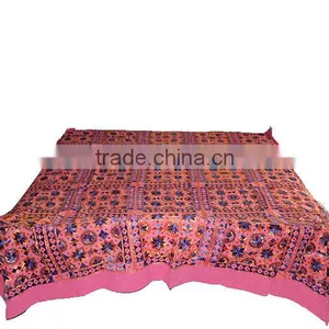Indian Bedspread Embroidery Bedding Set From India thumbnail-1