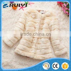 White Winter Thick Coat, Faux Fur Girl Clothes Wholesale thumbnail-1