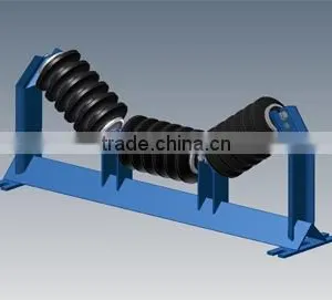 Rubber Ring Type Conveyor Impact Roller, Carrying Roller, Impact Trough Idler Roller Impact Troughing Idlers thumbnail-1