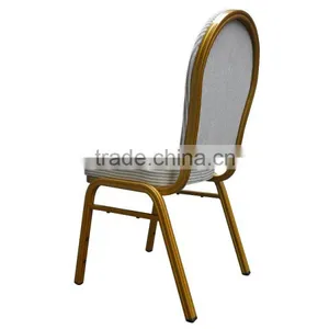 Hot Sale Aluminum Mould Foam White Stacking Wedding Party Chair thumbnail-5