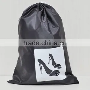 Promotional 210D Custom Printed Drawstring Shoe Bags thumbnail-3