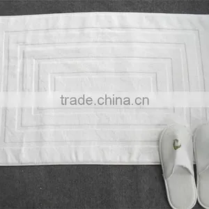 Custom Embroidery Logo White Floor Towel Cotton Wholesale Hotel Bath Mat thumbnail-3