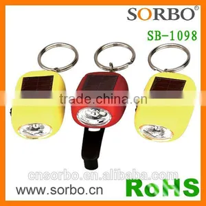 LED Promotional Item Small Cranking Solar Keychain Logo Advertising Gifts thumbnail-1