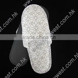 New Style Washable Printed Cotton Cloth Hotel Slippers With EVA Sole / Manufacturer thumbnail-1