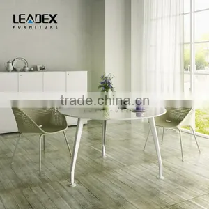 Office Table With Glass Top Round Metal Frame Office Conference Table thumbnail-2