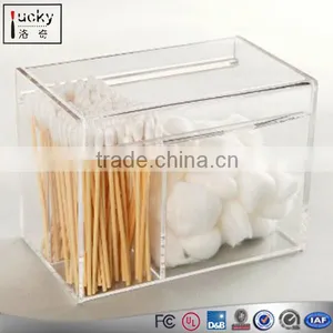 Shezhen Factory Clear Acrylic Medical Cotton Bud Storage Box With Cotton Box thumbnail-1