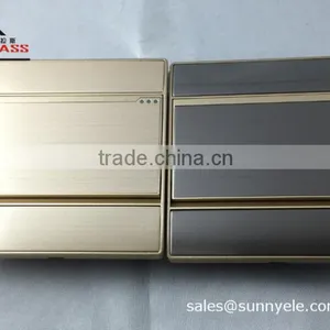 High Quality uk Style Brushed Aluminum Golden Switch and Socket thumbnail-6