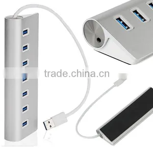 High Quality 7 Ports Aluminum USB 3.0 Usb HUB For Macbook Pro Mac PC Laptop thumbnail-2