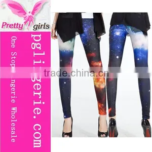 Sexy Spandex Galaxy Leggings,Yoga Gym Pop Pants,Galaxy Print Stretch Pants thumbnail-4