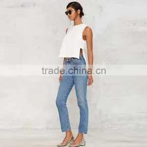Plain Dye Short Front Long Back Crop Top for Women thumbnail-3