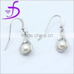2015 Wholesale Pearl Jewelry Silver 925 Pearl Earring thumbnail-1