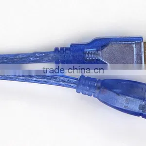 1M USB2.0 Cable Male to Female Transparent Blue Model thumbnail-1