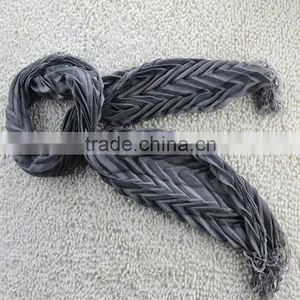 Fashion and Popular Fold Wave Pattern Design Acrylic Scarf thumbnail-1