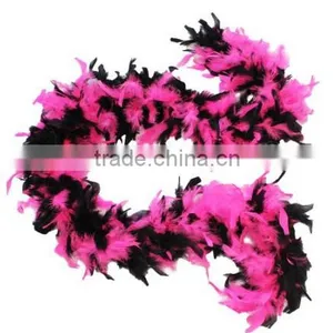 Turkey Chandelle Feather Boas -party Decoration Two Tone Mixed(Black/Hot Pink ) thumbnail-1