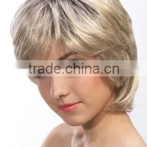 Synthetic Hair Wig, Blonde Short Synthetic Full Lace Wigs for White Women thumbnail-1