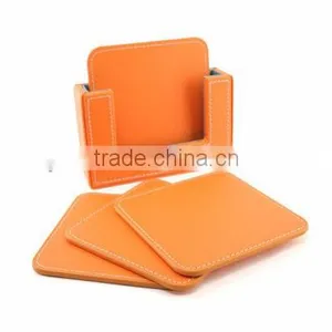 Black Leather Drink/tea Coasters thumbnail-5