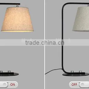 Simple Desk Lamp Metal Body In Black and White Finished With Fabric Lampshade Modern Table Lamp thumbnail-2